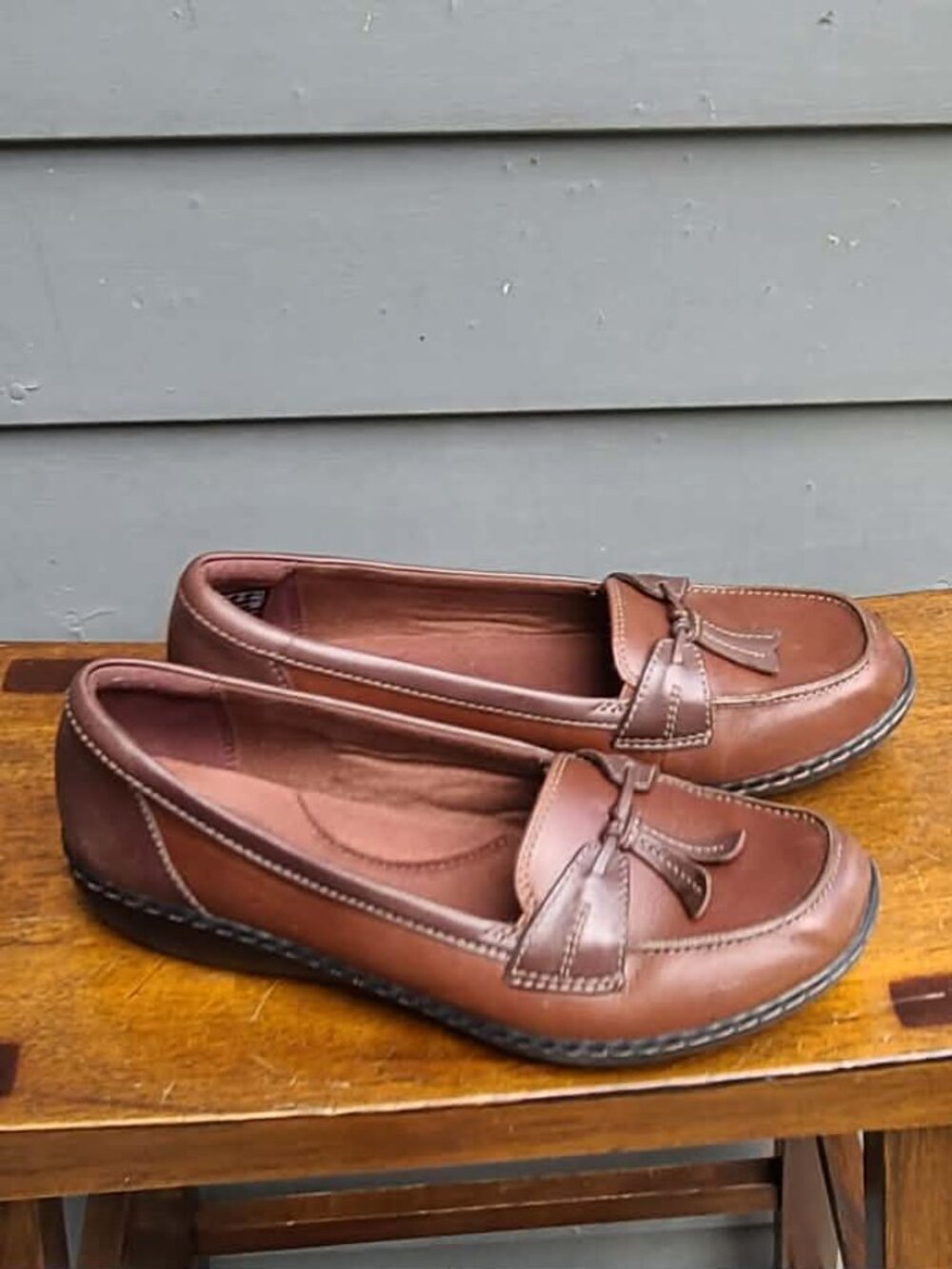 Clarks Ashland Bubble Loafers Brown size 8 1/2 - Picture 8 of 11